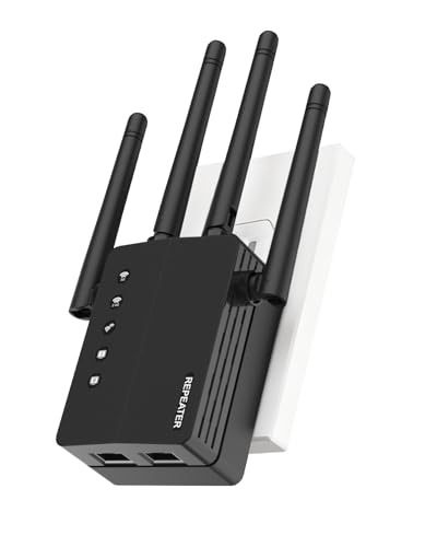 WiFi-Extender-Signal-Booster-Dual-Band-2458G-WiFi-Extender--1200Mbps-12880-Sq-Ft-Coverage-105-Devices-1-Tap-Setup-for-Home-Use WiFi Extender Signal Booster, Dual Band 2.4/5.8G WiFi Extender – 1200Mbps, 12880 Sq Ft Coverage, 105 Devices & 1-Tap Setup for Home Use - Image 1
