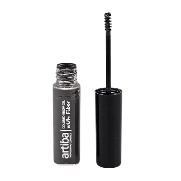 Artiba® Colored Eyebrow Gel with Fiber MADE IN USA - Fuller Brow instantly, Fills in sparse brows, Covers gray hairs and Long-lasting, Waterproof,