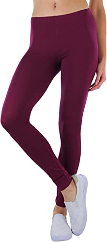 Image of ToBeInStyle Women's Skinny Fit Cotton Full Length Leggings Tights - Regular and Plus Sizes
