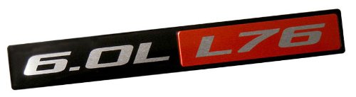 RED Black 6.0L L76 Gt RED Black Engine Fender Emblem Badge Compatible with Pontiac G8 V8 Holden HSV