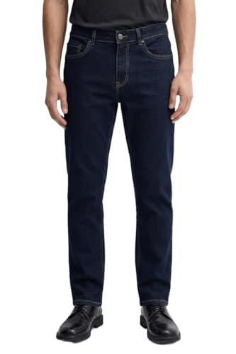 Image of SNITCH Men Casual Jeans | Straight Fit Mid Rise Solid Washed Pattern | Durable Cotton Blend & Stretchable Denim Fabric, Work & Social Outings