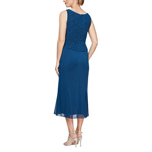 Image of Alex Evenings Women's Tea Length Jacket Dress, Perfect for Weddings, Formal Events (Petite and Regular Sizes)