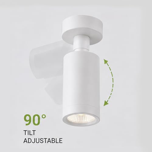 Image of Goldmedal Bibo 12W LED Surface Spotlight | Focus Light |Neutral White (4000K)| Adjustable Base | with 36Beam Angle | for Kitchen,Living Room & Malls | Up to 80 Lumens Per Watt | Body Colour:White
