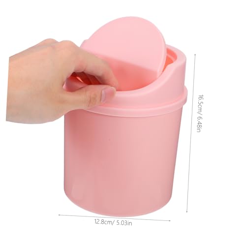 ABOOFAN Mini Tischmülleimer Mit Schwingdeckel Kleiner Abfalleimer Für Büro Schlafzimmer Kompakter Mülleimer Für Schreibtisch Schminktisch – Bild 3