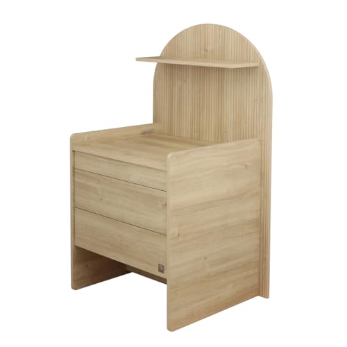 Sauthon Commode à Langer évolutive en Bureau - décor Bois chêne sépia Forme Arche