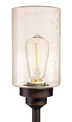 Franklin Iron Works F12058 05-2731-68 Libby Modern Industrial Tree Floor Lamp Standing 66 Inch Tall Oiled Bronze Metal 3-Light Amber Seedy Glass thumb #2