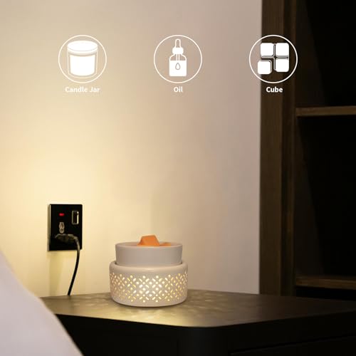 Ceramic Wax Melt Warmer - LED Night Light Candle Wax Warmer for Scented Wax, Electric Fragrance Wax Melter for Home, Office, Bedroom Decor, and Gifts - Image 6
