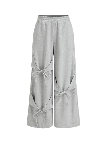 CIDER Wide Leg Sweatpants Women Bow Knot Y2K Baggy Casual Lounge Pants