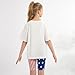 Weixinbuy 4th of July Clothes for Girls 10-12 Big T-Shirt Top American Flag Biker Shorts Kids Fashion Patriotic Clothing Sets White