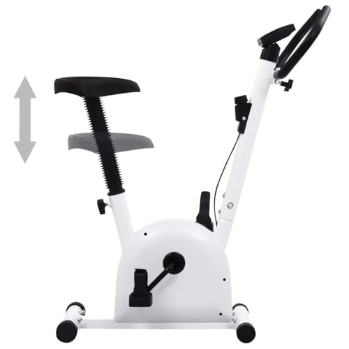 Generico Bicicleta estática elíptica con correa de resistencia blanca, bicicleta estática