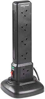 VonHaus Tower Extension Lead 10 Socket + 2 USB With Indicator & Surge Protection - Ideal for Living Room/Kitchen/Gaming/Garage/Entertainment Systems/Home Office