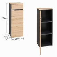 Stella Trading Memphis Aktenschrank Büroschrank Artisan Eiche Optik Graphit – Ansicht 3