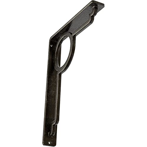 Ekena Millwork BKTM01X07X10SMAAWS Metal Bracket, 1 1/2" W x 7 1/2" D x 10" H, Antiqued Warm Silver