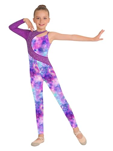 Unitard athlétique de danse couvrant tout le corps pour enfants avec effet scintillant unique