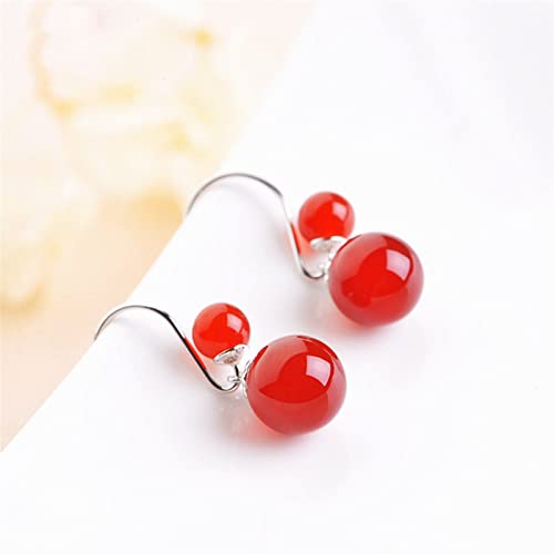 Pendientes de plata 925 EKSED collares redondos retro para mujer 7