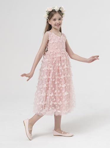 Kiamissal Tulle Flower Girl Dress for Kids Fancy Wedding Pageant Formal Party Dresses Bowknot Maxi Gowns3