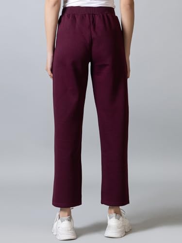 Image of Women Cotton Fleece Solid Track Pant