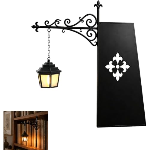 Library Lantern Mini Bookshelf Lamp, Vintage Hanging LED Book Shelf Lights