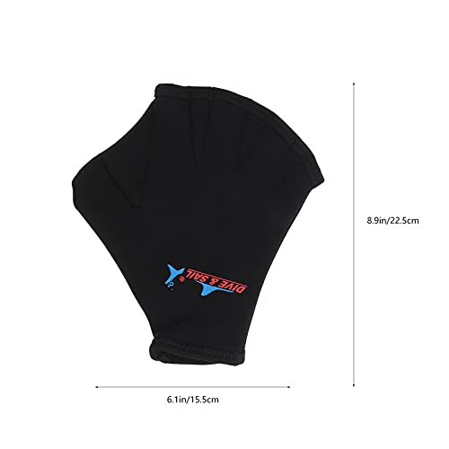 Happyyami 1 Par De Luvas De Dedo Para Natação Luvas De Mergulho Remo De Mão Surf Na Água Peças Femin