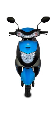 Image of Ampere Powered by Greaves Electric Mobility Reo Li Low Speed Electric Scooter Blue with Portable Charger Booking For Ex-Showroom