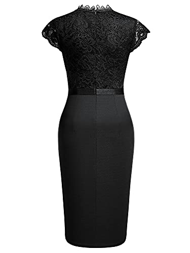 Image of Miusol Women's Retro Floral Lace Ruffle Style Cocktail Mini Dress