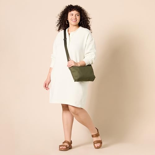 Image of Amazon Essentials Women's Long Sleeve Knit Henley Sweatshirt Dress (Available in Plus Size)