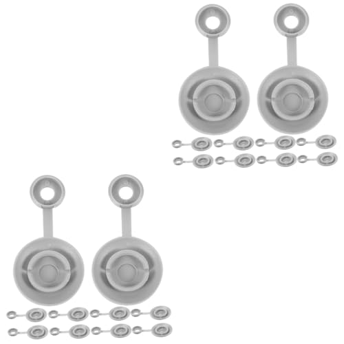ULTECHNOVO 2 Juegos Tapa De Rosca Giratoria Timbre De Vídeo Cepillo para Detalles De Coches Batería del Timbre Kit De Detallado De Coche Repicar Pegatinas El Plastico Dark Grey 10 Uds * 2