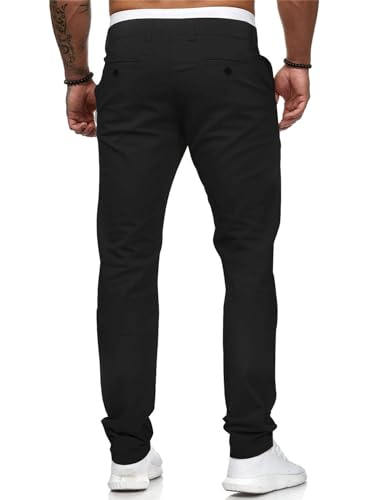 HUNGSON Mens Chinos Dress Pants Slim Straight Fit Flat-Front Golf Pants Casual Travel Slacks3