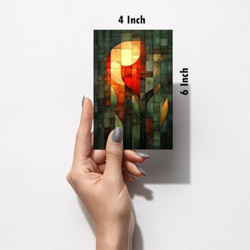 Image of SiddArtify Abstract Geometric Wall Art Prints Set - Modern Poster Decor for Living Room Office - Set of 2-4x6 Inch - Board (Pack of 6) - Sticker (Pack of 6)