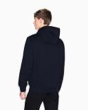 Armani Exchange Męska bluza z kapturem z prawdziwej bawełny, zapinana na zamek błyskawiczny, z długim rękawem, niebieska, XL, granatowy (Deep Navy), XL