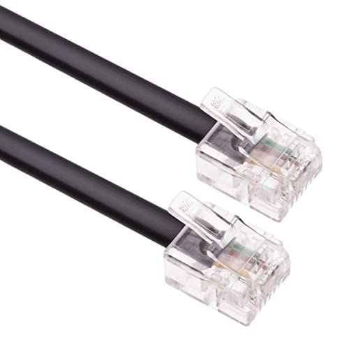 Red-Champion-RJ11-Telephone-Line-Cord-Wire-Patch-Cable-Modular-Connection-Cable-RJ12-Male-6P6C-to-RJ12-Male-6P6C-Compatible-for-Landline-Telephone-Microfilter-Black-5-Meters