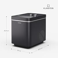 Klarstein IceCraft Eiswürfelmaschine - 12 kg/24 h, 6-Min.-Eiswürfel, 2 Größen, Automatische Reinigung, Eiswürfelbereiter für Küche & Bar, 150 W, Eiswürfelspender, Schwarz – Ansicht 7