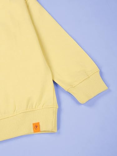 Image of KiddoPanti Boys Solid Round Neck Full Sleeve Fleece Sweatshirt | 60% Cotton 40% Polyester | Soft Warm Winter Pullover | Ribbed Cuffs & Hem | Casual Winter Sweatshirt for Kids