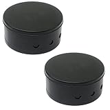 2x Abdeckdose ø 70x31mm Kunststoff Verteilerdose matt incl. Holzschrauben und 3-Loch Zugentlaster (Schwarz)