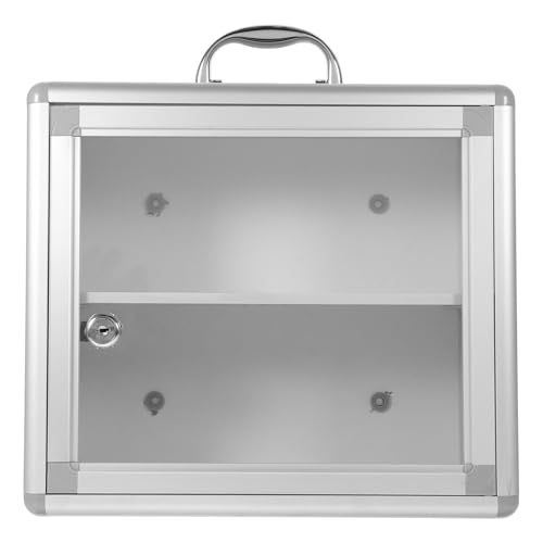 Beavorty Caja de Aleación de Aluminio Pequeña con Cerradura para Medicamentos Botiquín de Primeros Auxilios Portátil Pared Caja Comunitaria Segura para Almacenamiento en Hogar y