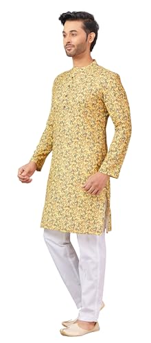 Image of Studio Shringaar Men's Cotton Relaxed Fit Straight Kurta