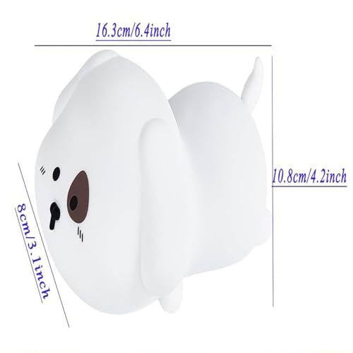 Image of Pet Shaped Silicon Night Light, 7-Color Changing Mode, Rechargeable Soft Silicone Night Light with USB Cable, Safe for Kids, Baby, Children, Perfect for Girls or Boys