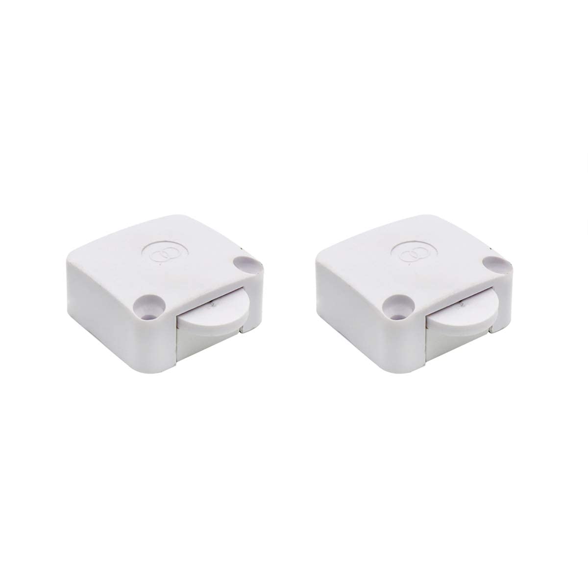 Improvhome Pack of 2 White Wood Mech Wardrobe Door Switch ON