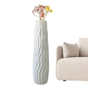 Jarrón De Suelo Alto – Jarrones Decorativos Grandes 58 X 11 Cm, Arreglos Florales Secos, Jarrones Decorativo Sencillos para Entradas, Estanterías, Chimeneas, Mesas Y Estantes Decorativos