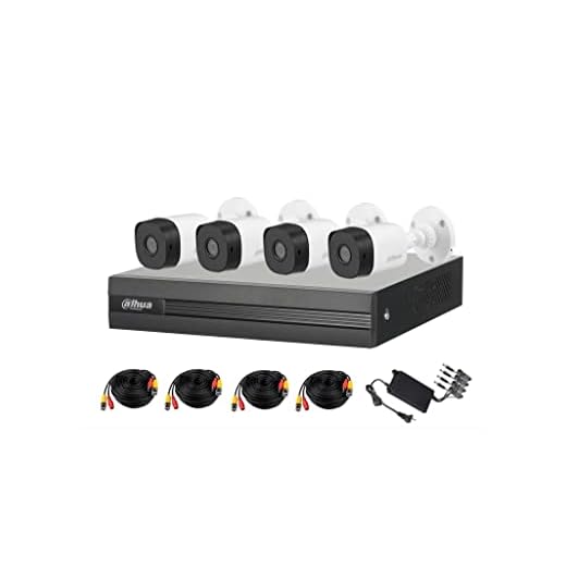 Dahua Kit de 4 Canales 2 Megapixeles/Cooper-I/WizSense/con IA/H.265+/ 4 Camaras 1080p/ 4 Canales + 1 IP o hasta 5 Canales IP/ 4 Canales con SMD Plus/– (Humanos y Vehiculos)/ 1 Puerto Sata