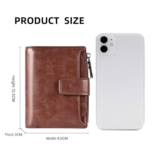 Peachloft Wallet, Peachloft Men's Rfid Blocking Bifold Wallet, PU Leather Multi-card Holder Anti-Theft Wallets for Men (Khaki)2