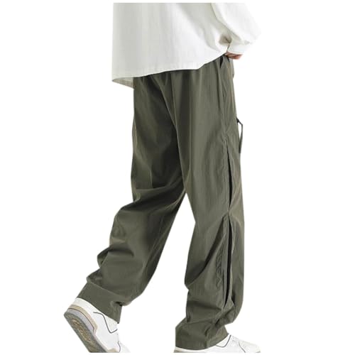 Cargo Pants for Men,Workout Athletic Jogger Pants with Zipper Pockets Straight Leg Pants,Casual Drawstring Hiking Pants2