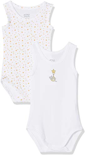 Set body Chicco senza maniche Chicco Set 2 Body Senza Maniche, Giallo (Bianco e Giallo 034), 56 (Taglia Produttore:056) (Pacco da 2) Bimbo