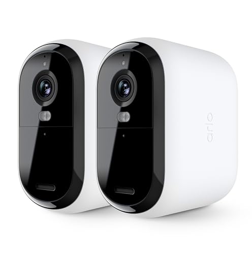 Arlo Essential 2 Xl Telecamera Wifi Esterno Senza Fili, Hd, Telecamera Wifi Interno, Batteria Da 24 Mesi*, Sirena Allarme Casa, Sensore Di Movimento, 