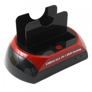 Multi-function 3.5" Dual SATA External Hard Drive Docking Station with USB 3.0