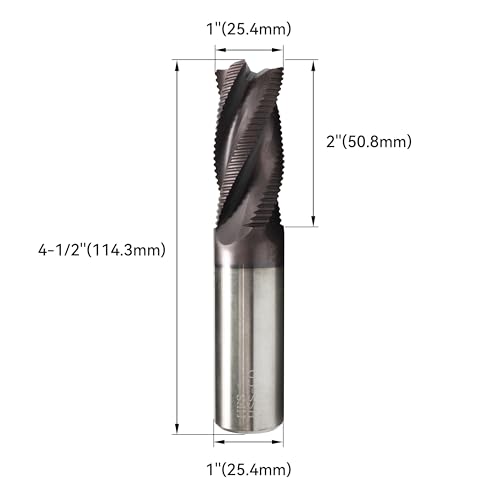 Image of HFS(R) Roughing End Mill Square End Mill 4 Flute M42 8% Cobalt TiAlN for Steel 1 inch Dia.