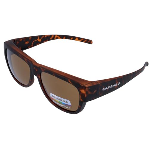 Gamswild WS6024 Überbrille braun - Sonnenbrille - Sportbrille - polarisierte bruchsichere Polycarbonatgläser mit 100% UV400 Schutz – 26g