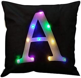 ZUODU Creative LED Colorful Lighting Velvet Letter Cushion Cover Pillow Cover Bar Use Party Use Festival Use Gift Use18 x18 Inches or 45 cm x 45 cm 1pc E