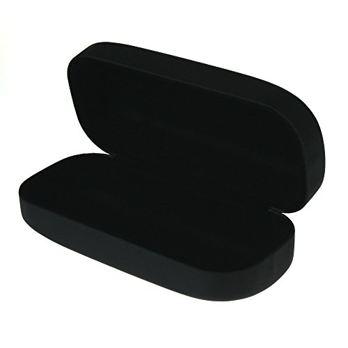 All Black Leather Pill Shape Clam Shell Eyewear Hard Case4