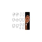 ORAZIO[オラジオ] 6ペアセット フープピアス レディース 人気 金属アレルギー対応 ステンレス パール ジルコニア チェーン リングピアス つけっぱなし 重ね着け 軟骨ピアス 女性 アクセサリー